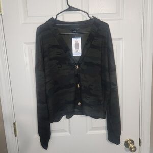 Sanctuary Camo Knit Cardigan Sweater